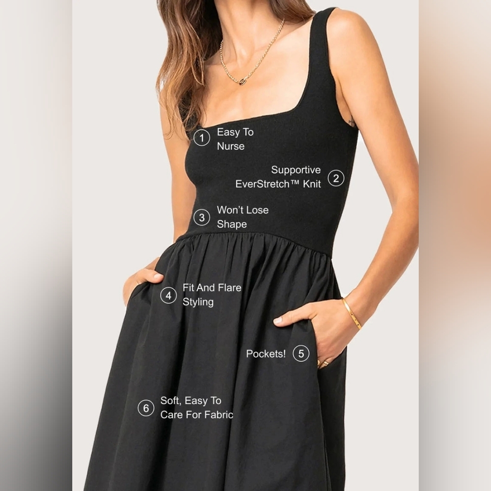 New, Never Worn Amma Illusion Dress Black Size Small
